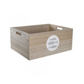 Scatola Decorativa DKD Home Decor Naturale Legno MDF Spirali Mediterraneo 50 x 40 x 22,5 cm