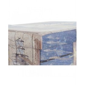 Scatola Multiuso DKD Home Decor 59 x 40 x 40 cm Poliuretano Multicolore Cartone Mediterraneo (2 Unità)