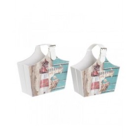 Portariviste DKD Home Decor 40 x 18 x 41 cm Multicolore Cartone Mediterraneo (2 Unità)