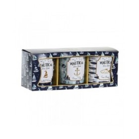 Candela DKD Home Decor Azzurro Cera Cristallo 17 x 5 x 6 cm (3 Unità)