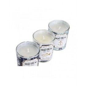 Candela DKD Home Decor Azzurro Cera Cristallo 17 x 5 x 6 cm (3 Unità)