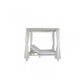 Lettino da giardino DKD Home Decor Bianco Alluminio (148 x 188 x 205 cm)