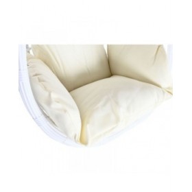 Sedia da giardino sospesa DKD Home Decor 90 x 70 x 110 cm Metallo rattan sintetico Bianco