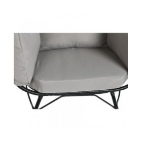 Poltrona da giardino DKD Home Decor Nero Grigio Metallo rattan sintetico 99 x 71 x 147 cm