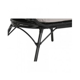 Poltrona da giardino DKD Home Decor Nero Grigio Metallo rattan sintetico 99 x 71 x 147 cm