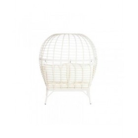 Poltrona da giardino DKD Home Decor 130 x 68 x 146 cm rattan sintetico Acciaio Bianco