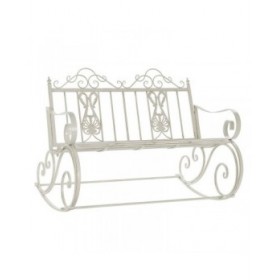 Sedia a Dondolo DKD Home Decor Metallo Alluminio Bianco (118 x 90 x 92 cm)