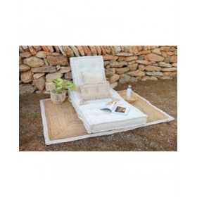 Cuscino da pavimento DKD Home Decor Azzurro Blu Marino Greige 110 x 78 x 12 cm (3 Unità)