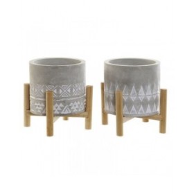 Candela DKD Home Decor Grigio Legno Marrone Cemento Alluminio Cera (10 x 10 x 12 cm) (2 Unità)