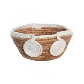 Centrotavola DKD Home Decor 30 x 30 x 14 cm Naturale Bianco Boho