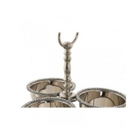 Centrotavola DKD Home Decor 24 x 24 x 18 cm Argentato Cromato