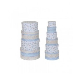 Set di Scatole per Sistemare Impilabili DKD Home Decor Per bambini Multicolore Cartone (37,5 x 37,5 x 18 cm)