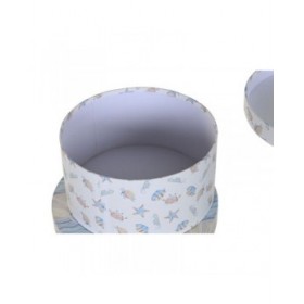 Set di Scatole per Sistemare Impilabili DKD Home Decor Per bambini Multicolore Cartone (37,5 x 37,5 x 18 cm)