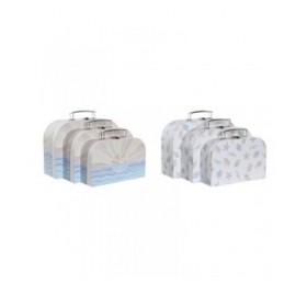 Set di Scatole Decorative DKD Home Decor Multicolore Metallo Cartone 28 x 9,5 x 20 cm (2 Unità)