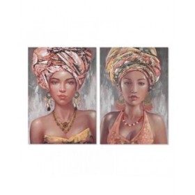 Quadro DKD Home Decor Coloniale Africana (2 Unità) (70 x 3 x 100 cm)