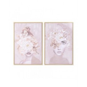 Quadro DKD Home Decor Fiori Moderno (80 x 4 x 120 cm) (2 Unità)