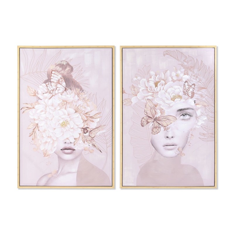 Quadro DKD Home Decor Fiori Moderno (80 x 4 x 120 cm) (2 Unità)