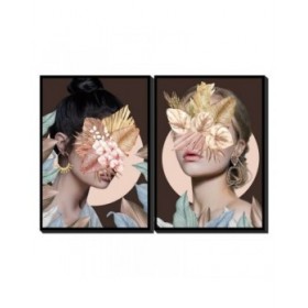 Quadro DKD Home Decor Fiori Moderno (50 x 3,5 x 70 cm) (2 Unità)