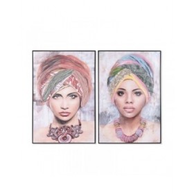 Quadro DKD Home Decor Coloniale Africana 80 x 3,5 x 120 cm (2 Unità)