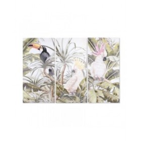 Quadro DKD Home Decor Tropicale 90 x 3 x 190 cm (3 Unità)