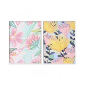 Quadro DKD Home Decor 60 x 4 x 80 cm Moderno Foglia della pianta (2 Unità)