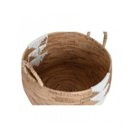 Set di Cestini DKD Home Decor Bianco Naturale Corda Erba di mare Boho 55 x 55 x 40 cm