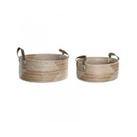 Set di Cestini DKD Home Decor 45 x 35 x 18 cm Poliuretano Tropicale Erba di mare