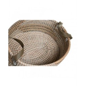 Set di Cestini DKD Home Decor 45 x 35 x 18 cm Poliuretano Tropicale Erba di mare