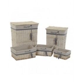 Set di Cestini DKD Home Decor 47 x 35 x 56 cm Poliestere Spirali (5 Unità)