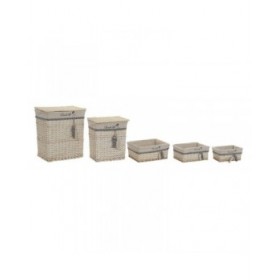 Set di Cestini DKD Home Decor 47 x 35 x 56 cm Poliestere Spirali (5 Unità)