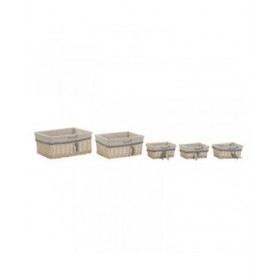 Set di Cestini DKD Home Decor 48 x 38 x 13 cm Poliestere Spirali (5 Unità)