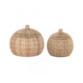 Set di Cestini DKD Home Decor 55 x 55 x 45 cm Tropicale Iuta