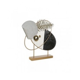 Statua Decorativa DKD Home Decor 56 x 9 x 55 cm Astratto Nero Dorato Bianco Moderno