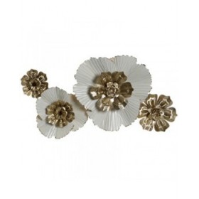 Decorazione da Parete DKD Home Decor 93 x 8,3 x 54 cm Dorato Bianco Fiori