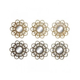 Set di Specchi DKD Home Decor Scandi Cristallo Nero Dorato polipropilene (25 x 2 x 25 cm) (2 Unità)