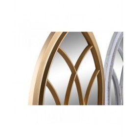 Specchio da parete DKD Home Decor Cristallo Dorato Bianco polipropilene Cottage Finestra (2 Unità)