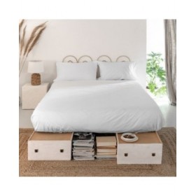 Set di Lenzuola HappyFriday BASIC Bianco Osimano 28 x 4 x 38 cm