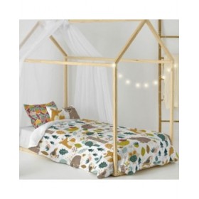 Set di copripiumino HappyFriday Moshi Moshi Harvestwood Multicolore Singolo 2 Pezzi