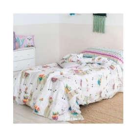 Set di copripiumino HappyFriday Moshi Moshi Cute Llamas Multicolore 2 Pezzi