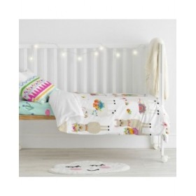 Set di copripiumino HappyFriday Moshi Moshi Cute Llamas Multicolore Culla Neonato 2 Pezzi