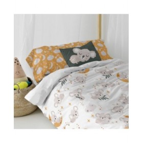 Set di copripiumino HappyFriday Moshi Moshi Baby Koala Multicolore Singolo 2 Pezzi