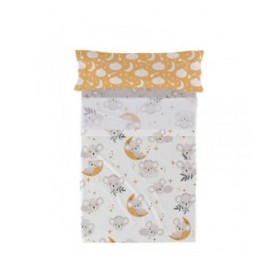 Set di Lenzuola HappyFriday Moshi Moshi Baby koala Multicolore Singolo 2 Pezzi