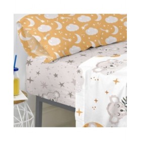 Lenzuolo con angoli aderenti HappyFriday MOSHI MOSHI Multicolore 90 x 200 x 32 cm