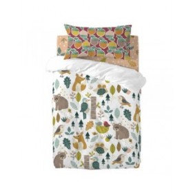 Set di copripiumino HappyFriday Moshi Moshi Harvestwood Multicolore Culla Neonato 2 Pezzi