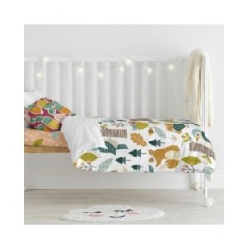 Set di copripiumino HappyFriday Moshi Moshi Harvestwood Multicolore Culla Neonato 2 Pezzi