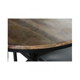 Tavolo aggiuntivo Home ESPRIT Marrone Nero Ferro Legno di mango 116 x 72 x 110 cm