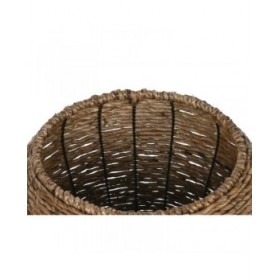Set di vasi da fiori Home ESPRIT Marrone Metallo Fibra 41 x 41 x 32 cm