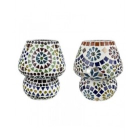 Lampada da tavolo Home ESPRIT Multicolore Alluminio Cristallo 220 V 13 x 13 x 17 cm (2 Unità)