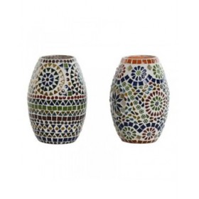 Lampada da tavolo Home ESPRIT Multicolore Alluminio Cristallo 220 V 14 x 14 x 19 cm (2 Unità)
