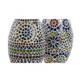 Lampada da tavolo Home ESPRIT Multicolore Alluminio Cristallo 220 V 14 x 14 x 19 cm (2 Unità)